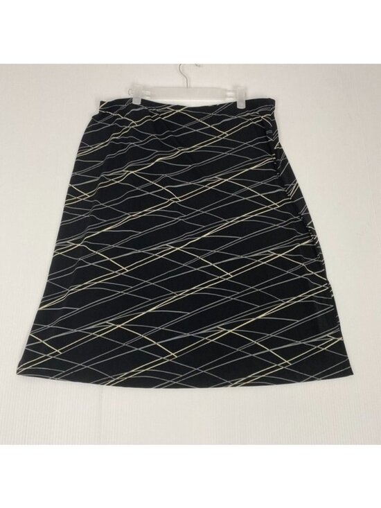 Merona Dresses & Skirts - Merona Womens Black  striped mini skirt women's Size XL‎ Stretch elastic waist